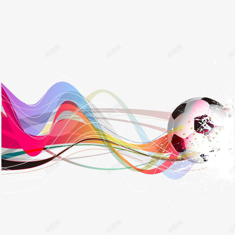手绘创意足球和丝带png免抠素材_新图网 https://ixintu.com 世界杯主题 体育赛事 创意足球 广告设计 手绘 海报设计 足球和丝带 足球边框 运动会