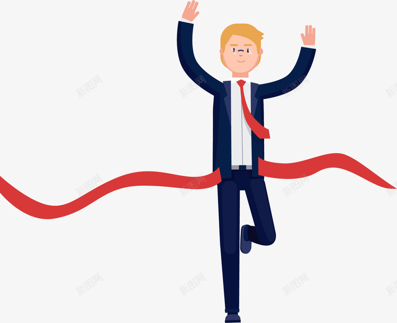 马拉松奔向终点的男人png免抠素材_新图网 https://ixintu.com 奔向终点的男人 奔跑 红色终点线 职场男人 起点终点 跑步比赛 马拉松