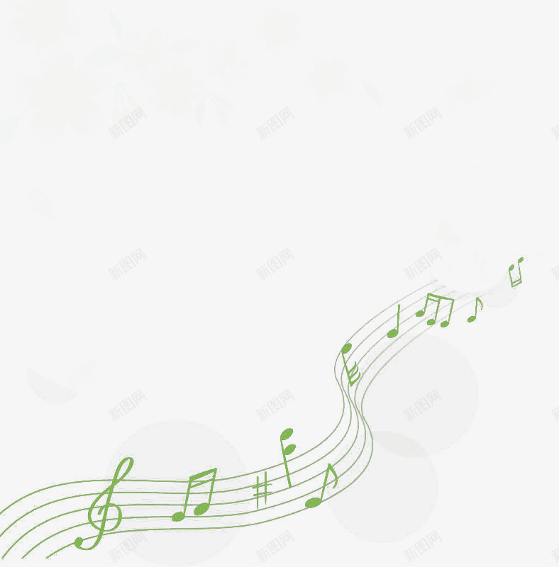 春天绿色音符曲线png免抠素材_新图网 https://ixintu.com 八分音符 彩绘音符 春天 曲线 绿色 音符 音符分割线 音符花边 飞扬的音符 高音符