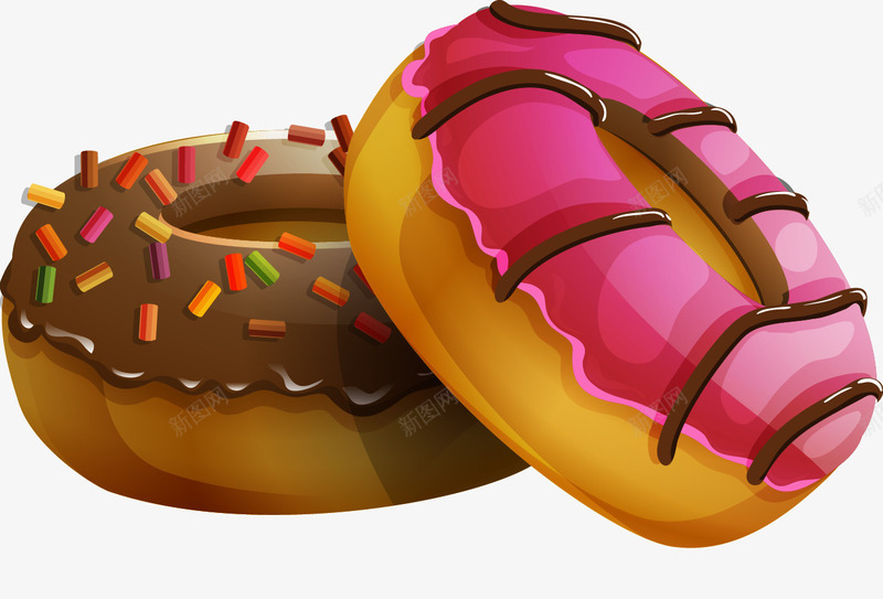 巧克力甜甜圈png免抠素材_新图网 https://ixintu.com 卡通 手绘 棕色 甜点 食物