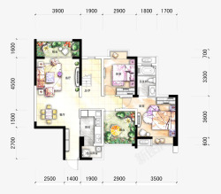 建筑绘图纸户型图平面效果图高清图片