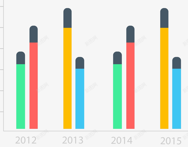 柱状图png免抠素材_新图网 https://ixintu.com 彩色矢量图表 柱状图 简单柱状图
