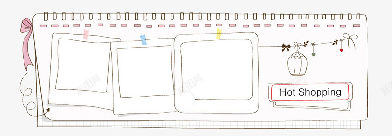 日记本png免抠素材_新图网 https://ixintu.com 卡通边框 日记本 边框