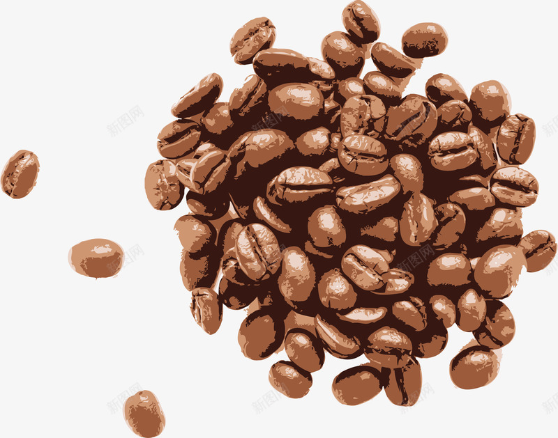 手绘棕色咖啡咖啡豆png免抠素材_新图网 https://ixintu.com 手绘咖啡豆 棕色咖啡 棕色咖啡豆 水彩 简约 质感