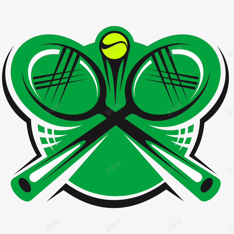 网球创意图标矢量图ai_新图网 https://ixintu.com 体育 免抠PNG 网球 网球公开赛 网球创意图标设计 网球拍 运动 锻炼 矢量图