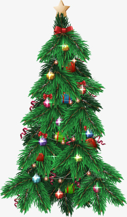 洋松手绘圣诞树高清图片