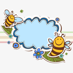 蜜蜂剪贴语言框素材