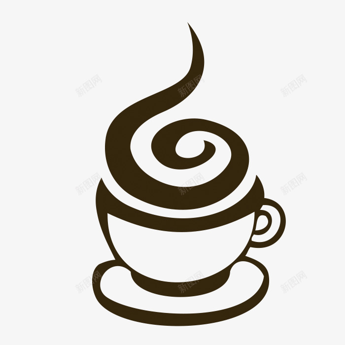 咖啡图案杯子图标png_新图网 https://ixintu.com 创意图 卡通 可爱 咖啡 彩色图 手绘图 杯子 简单 背景