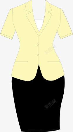 黄色西装服饰图素材