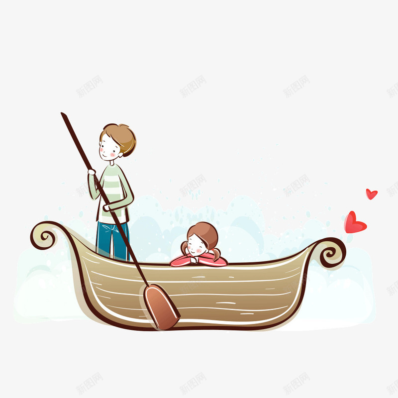 划船的情侣png免抠素材_新图网 https://ixintu.com 划船 女孩 情侣 爱情 男孩 船