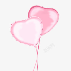 手绘七夕粉色铝制气球素材