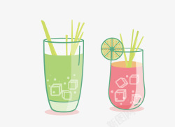 绿色果茶玻璃杯装的果汁高清图片