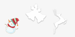 可爱圣诞节雪人铃铛麋鹿装饰图案素材