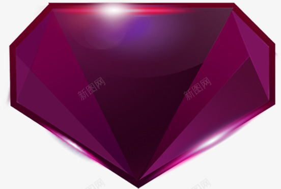卡通紫色钻石png免抠素材_新图网 https://ixintu.com 卡通 图片 紫色 钻石