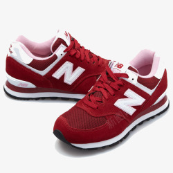 新百伦LOGO红色的运动鞋高清图片