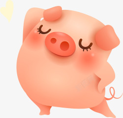 可爱C4D猪C4D卡通漂亮的猪形象装饰图案矢量图高清图片