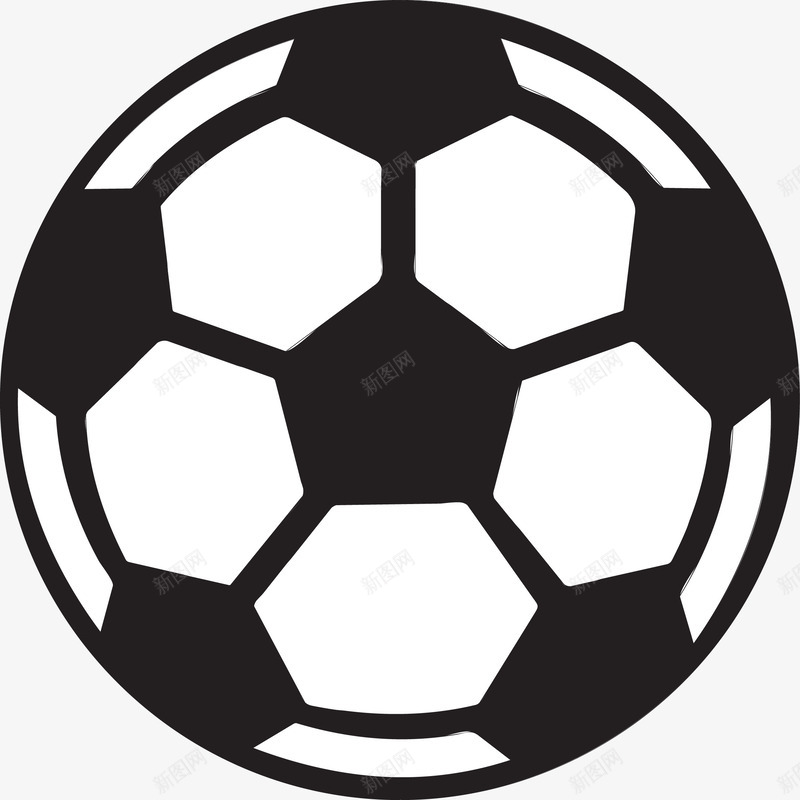 手绘黑白足球图标png_新图网 https://ixintu.com 体育器材 动感 卡通足球 手绘足球 球 矢量足球 足球 足球图 足球徽章 足球手绘 运动 速度 飞起的