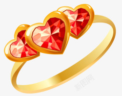 红色宝石戒指素材
