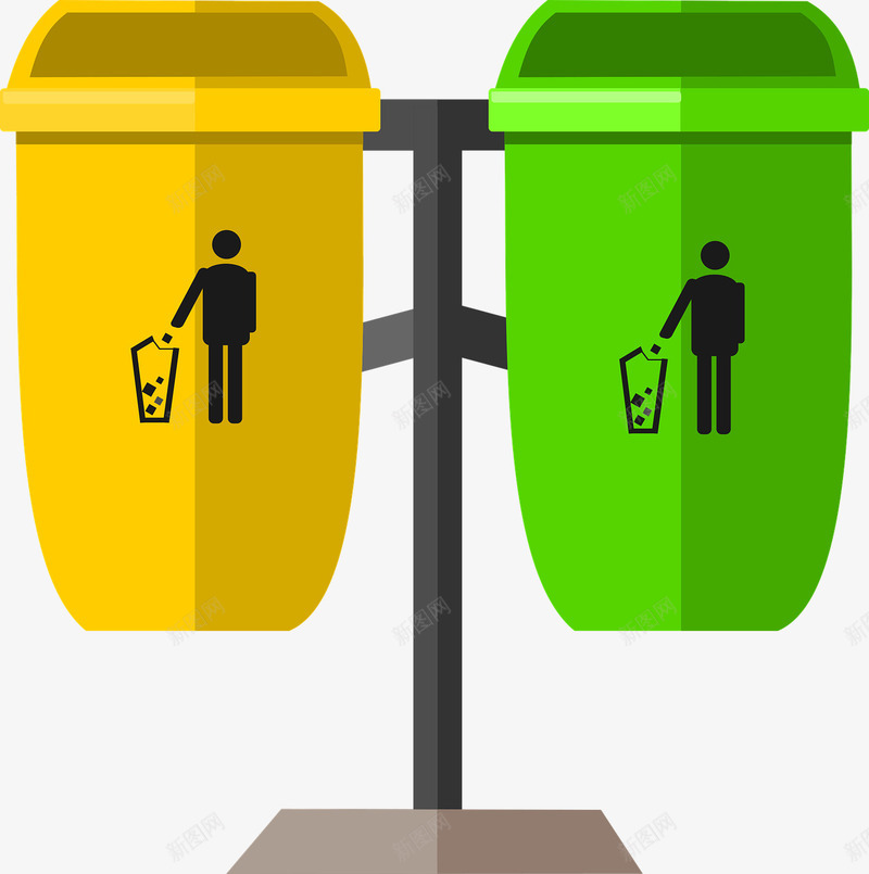 分类垃圾桶png免抠素材_新图网 https://ixintu.com 不可回收 分类垃圾 可回收 垃圾桶 环境