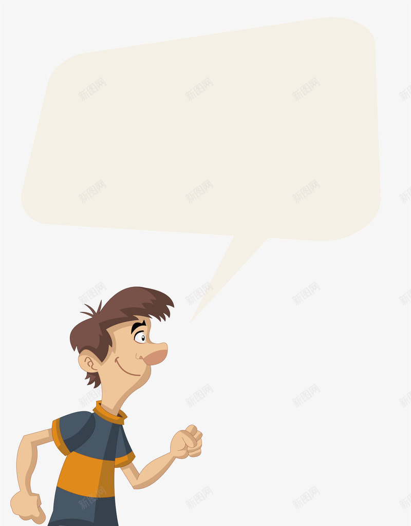 奔跑的人矢量图ai免抠素材_新图网 https://ixintu.com 动画人物 卡通人物 卡通男性 可爱 奔跑 奔跑的人 对话框 矢量图