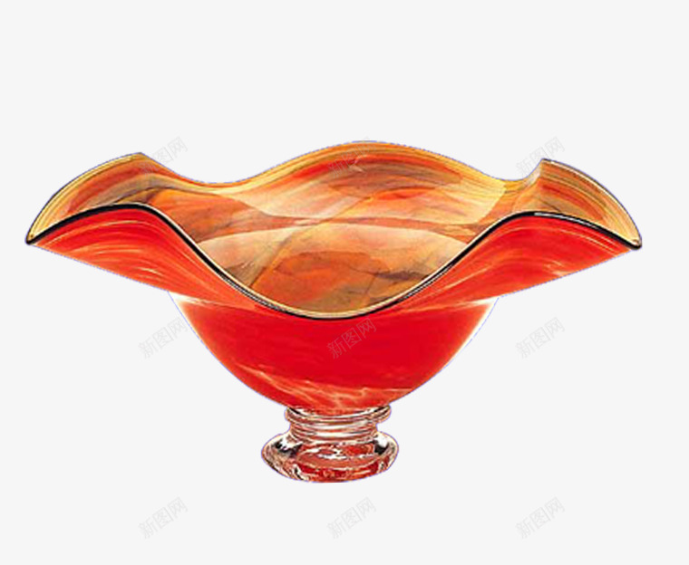 艺术造型玻璃碗实物psd免抠素材_新图网 https://ixintu.com 抽象 曲线 玻璃器皿 红色