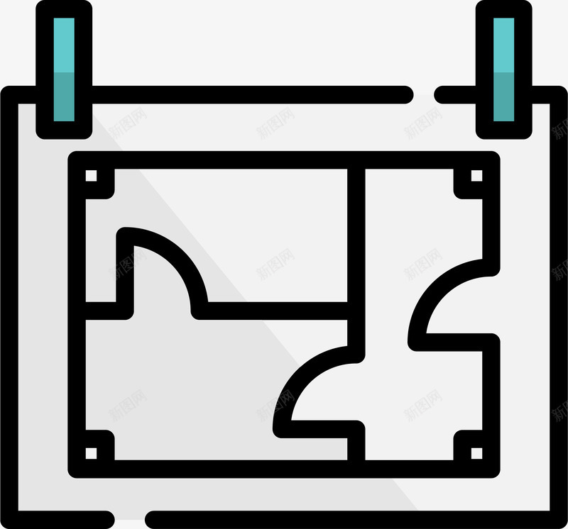 扁平风卡通工业建筑平面图图标png_新图网 https://ixintu.com 卡通 可爱图标 图标 工业 建筑平面图 建筑装修 扁平风 装潢工具 设计图纸