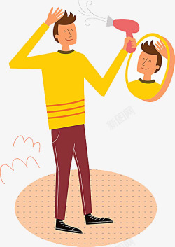 吹风机装饰吹头男子高清图片