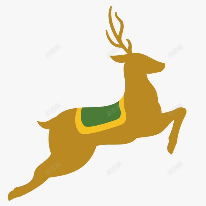 艺术奔跑的小鹿png免抠素材_新图网 https://ixintu.com 动物 手绘 跳跃 麋鹿