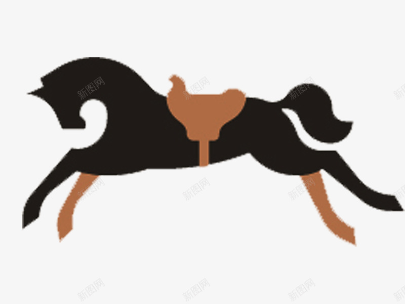 奔跑的马png免抠素材_新图网 https://ixintu.com 动物 卡其色 装饰图 鞍马 黑色 黑马