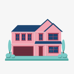 粉色可爱房屋矢量图素材