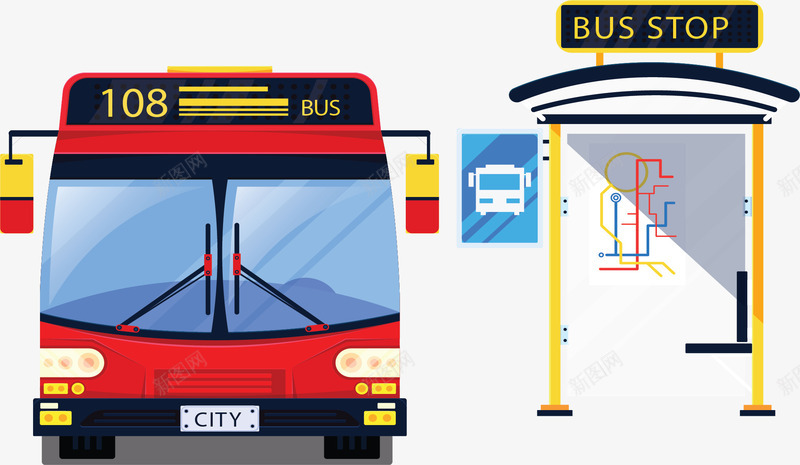 com 公交站 公交車 公共汽車 巴士汽車 矢量png 站臺 矢量圖