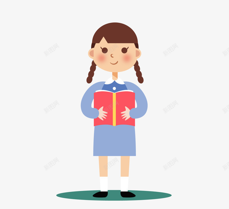拿着书本的小女孩png免抠素材_新图网 https://ixintu.com 书本 书籍 动漫动画 卡通人物 卡通手绘 小女孩 红色书 装饰图