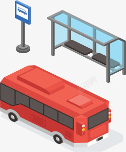 旅游巴士公交站在矢量图素材