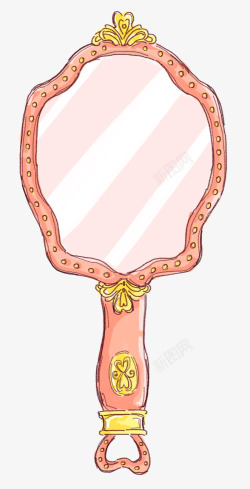 镜子图案手绘装饰化妆镜元素高清图片