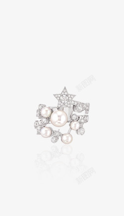 星星钻石珍珠戒指素材
