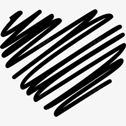 涂鸦心形图标png_新图网 https://ixintu.com 图纸 形状 心 心跳 标志 涂鸦 绘画