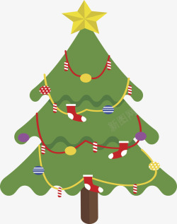 精美圣诞节木板美丽装饰圣诞树高清图片