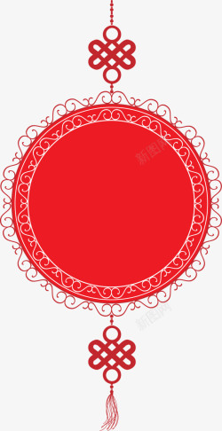 中国风春节灯笼红色剪纸素材