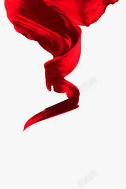 悬浮狂红色绸带丝带高清图片
