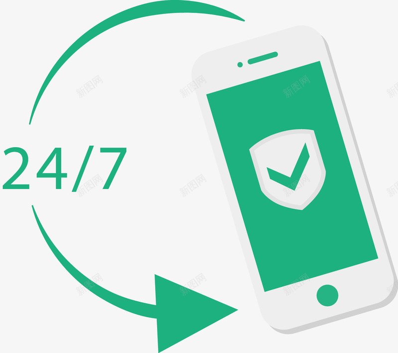 手绘手机安全保护png免抠素材_新图网 https://ixintu.com 24小时 安全 手机 手绘