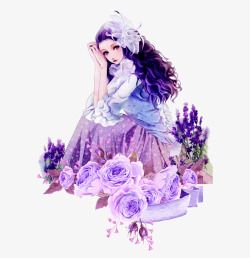 好看的花簪子紫色花与女王高清图片