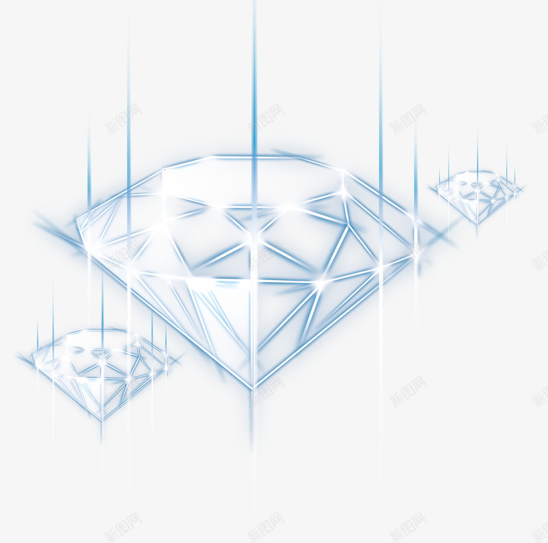 蓝色简约线条钻石效果元素png免抠素材_新图网 https://ixintu.com 免抠PNG 效果元素 简约 线条 绿色 钻石