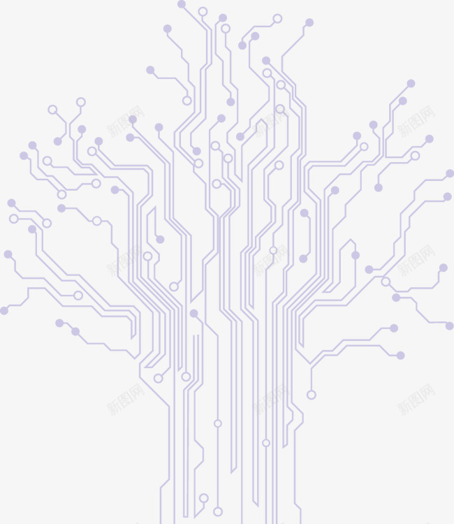 科技电路板树矢量图ai免抠素材_新图网 https://ixintu.com 信号 接线图 数字 电路板 矢量图 连接 魔法树