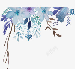 简洁图案彩绘花卉装饰图案高清图片