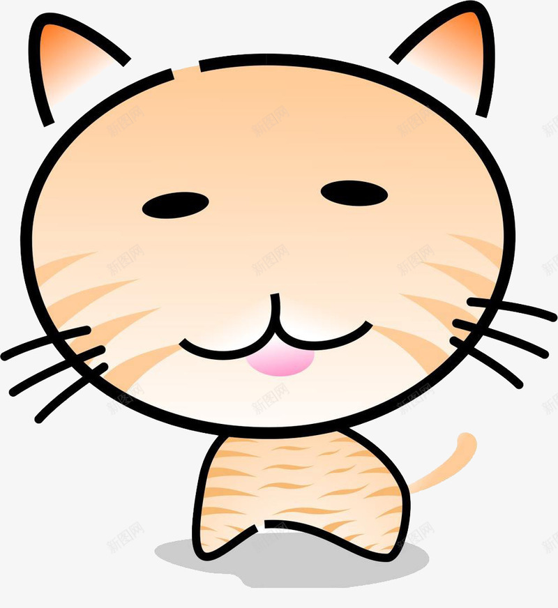 可爱小猫png免抠素材_新图网 https://ixintu.com 卡通 可爱 棕色 胡须 馋猫
