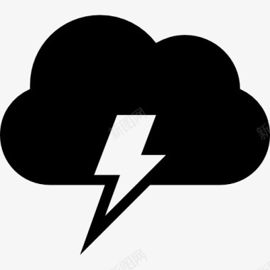 云电闪电的暴风雨天气符号图标图标
