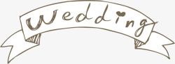 婚礼字母线条标签素材