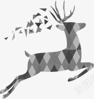 手绘黑色奔跑麋鹿创意png免抠素材_新图网 https://ixintu.com 创意 奔跑 麋鹿 黑色
