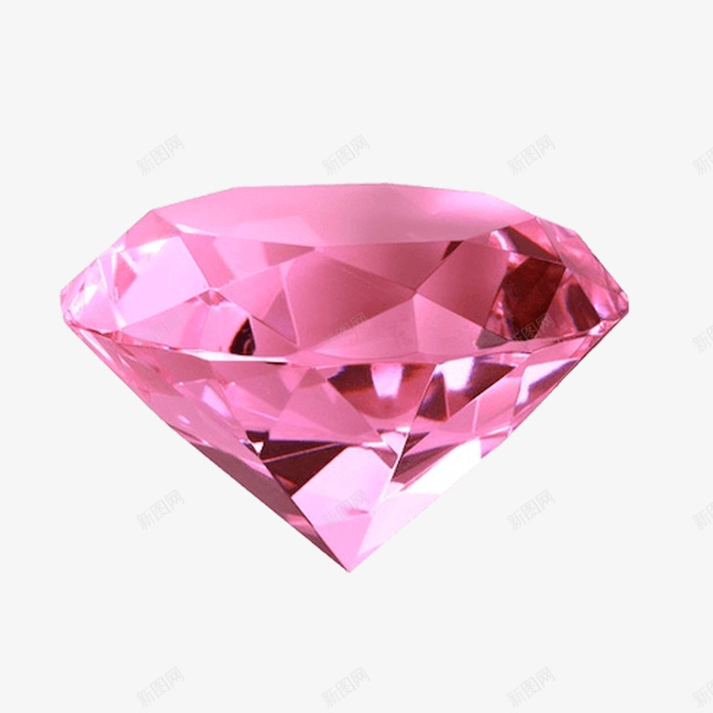粉色多边形钻石png免抠素材_新图网 https://ixintu.com 彩钻 珠宝PNG素材 粉色 美观 饰品