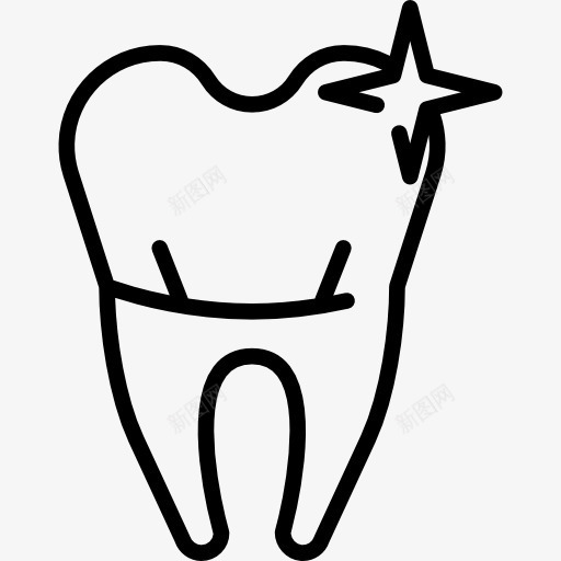 闪亮的牙齿图标png_新图网 https://ixintu.com 医疗 牙医 牙科 牙齿